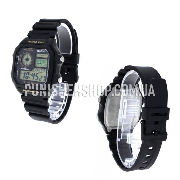 Casio Sport AE-1200WH-1BVEF Watch, Black, Sports watches, Alarm, Date, Day of the week, Month, World time, Stopwatch, Timer