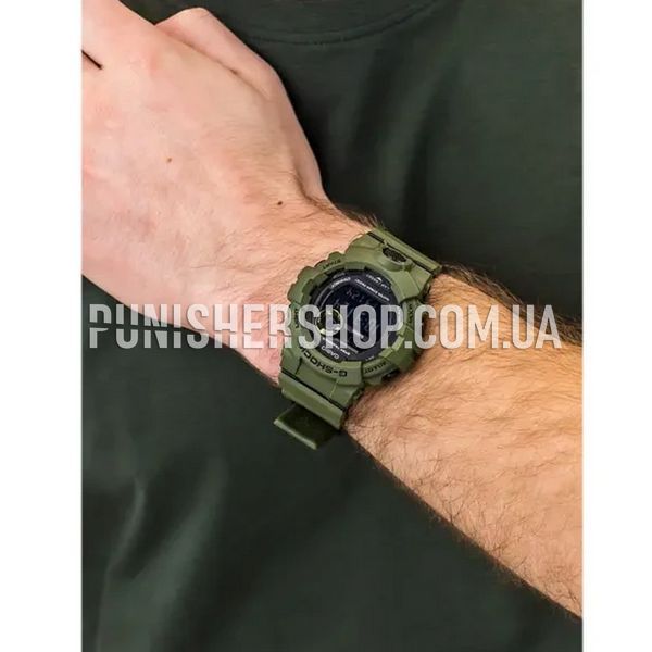 Casio G-Shock G-Squad GBD-800US-3ER Watch, Olive, Sports watches, Alarm, Day of the week, Second time zone, World time, Pedometer, Backlight, Stopwatch, Timer, Bluetooth