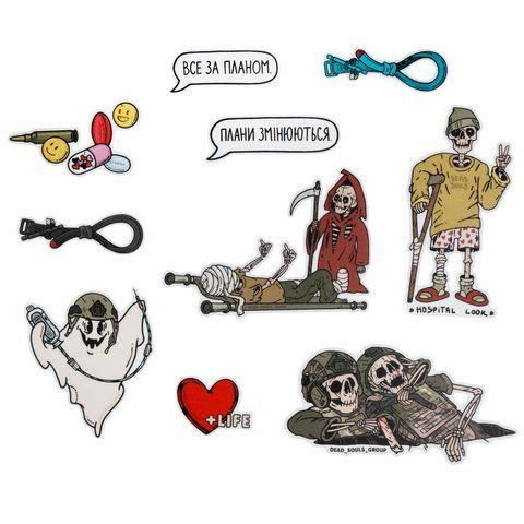 Dead Souls Group MED Sticker Pack, Olive, Stickers