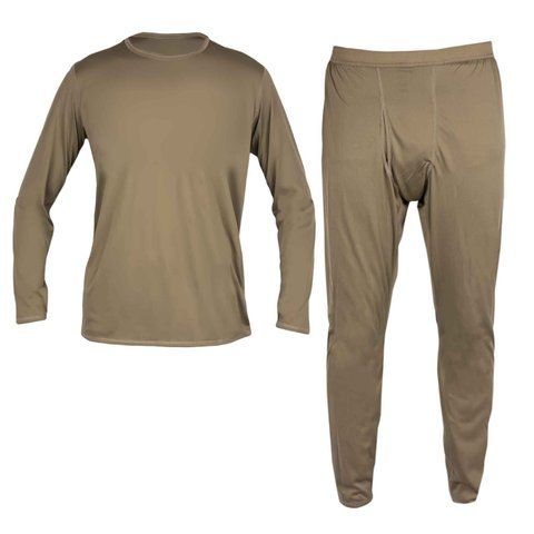 ECWCS GEN III Level 1 Dark Tan Thermal Underwear Set, Dark Tan, Small Regular