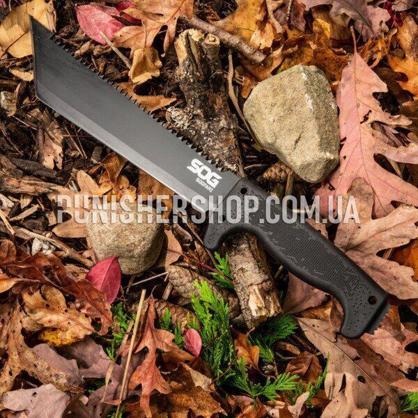 SOG SogFari Tanto 10" Machete, Black, Machete