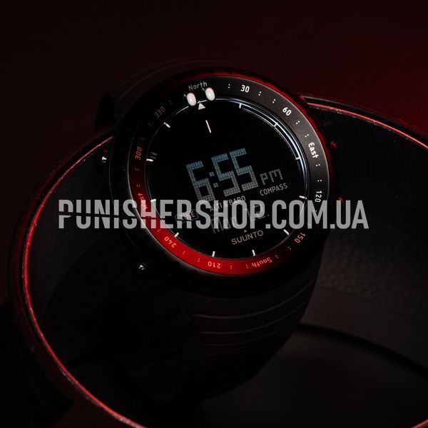 Suunto Core All Black Watch, Black, Tactical watch, Altimeter, Barometer, Alarm, Depth gauge, Date, Month, Year, Calendar, Sunrise / sunset time, Second time zone, Compass, Tachymeter, Thermometer, Storm advance