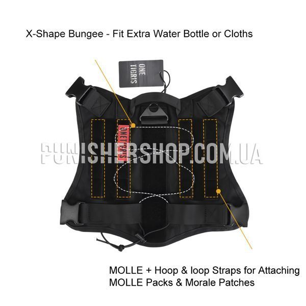 OneTigris Fire Watcher Dog Harness, Black