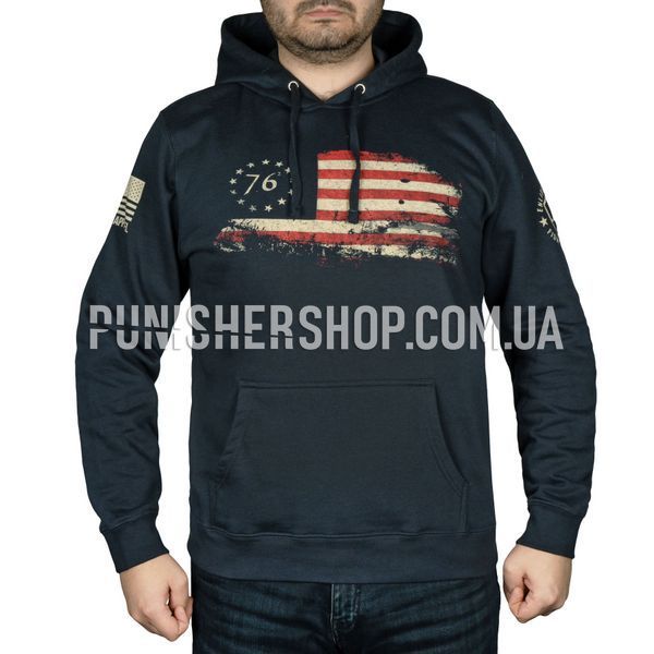 Nine Line Apparel Enlisted 9 76' Flag Hoodie, Navy Blue, Small