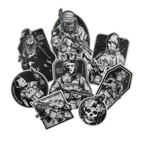 Dead Souls Group Horror Sticker Pack, White/Black, Stickers