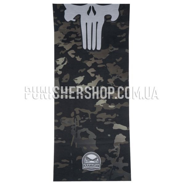 Kramatan Punisher Neck Gaiter, Multicam Black