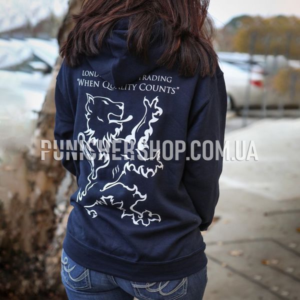 LBT Hoodie with Lion Logo, Navy Blue, Small