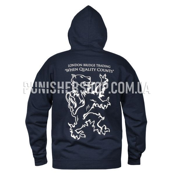 LBT Hoodie with Lion Logo, Navy Blue, Small
