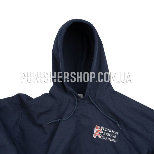 LBT Hoodie with Lion Logo, Navy Blue, Small