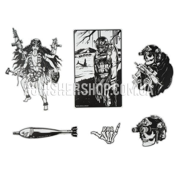 Dead Souls Group Black Sticker Pack, White/Black, Stickers
