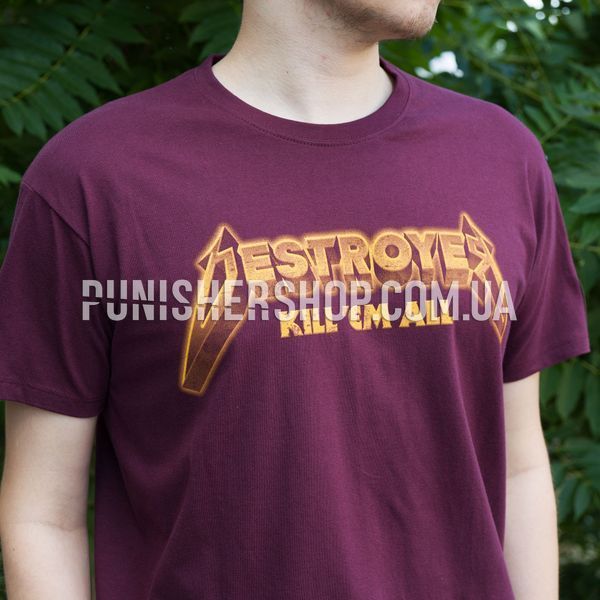 Balak Wear Destroyer.Kill em all T-Shirt, Bordeaux, Small