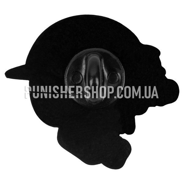 SanCHI Skull in a German helmet with PVS Pin, White/Black, Pins