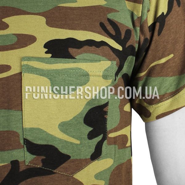 Rothco Woodland Camo T-Shirt With Pocket, Woodland, Small