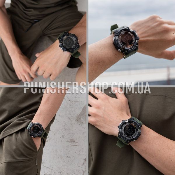 Smael Makro Watch, Olive Drab, Tactical watch, Alarm, Date, Day of the week, Month, Backlight, Stopwatch