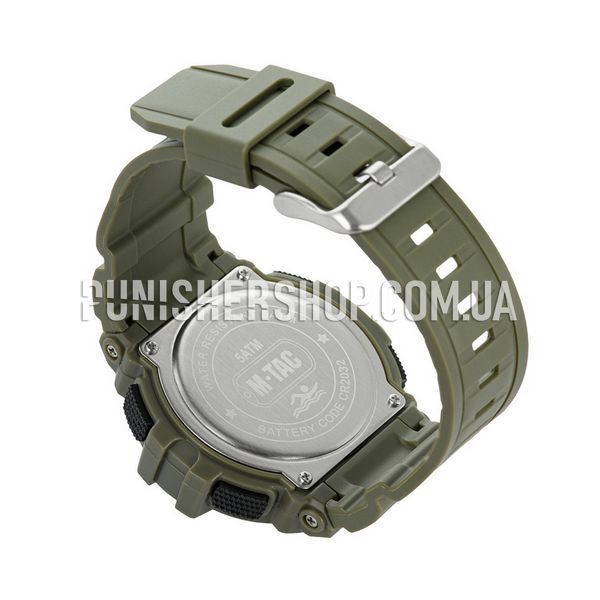 M-Tac 2233 Tactical Watch with Compass, Olive, Tactical watch, Alarm, Compass, Pedometer, Backlight, Stopwatch, Timer