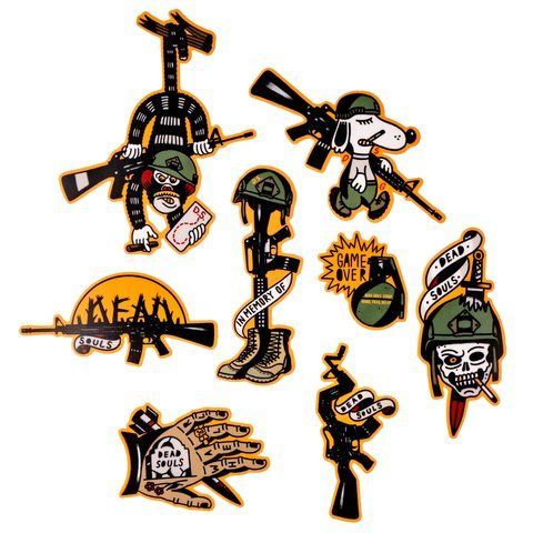 Dead Souls Group Apocalypse Now Sticker Pack, Orange/Black, Stickers