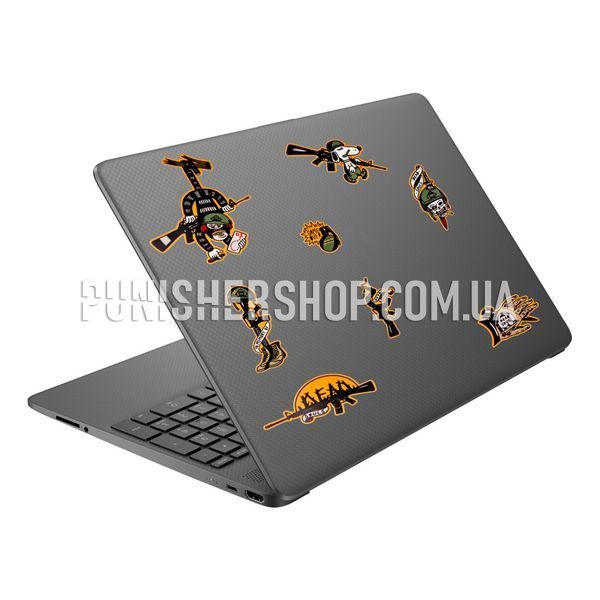 Dead Souls Group Apocalypse Now Sticker Pack, Orange/Black, Stickers