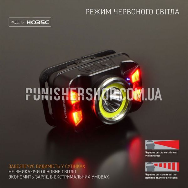 Налобний світлодіодний ліхтарик Videx H015 330 Lm 2000000063140 фото
