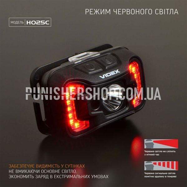 Налобний світлодіодний ліхтарик Videx H025C 310 Lm 2000000063157 фото