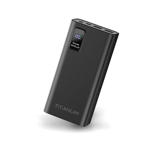 Titanum 728S 30000 mAh Powerbank with fast charging function, Black, Повербанк